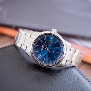 Đồng hồ nam Seiko SNE525P1S máy năng lượng mặt trời, mặt kính Sapphire chống xước, dây thép không gỉ cao cấp chính hãng