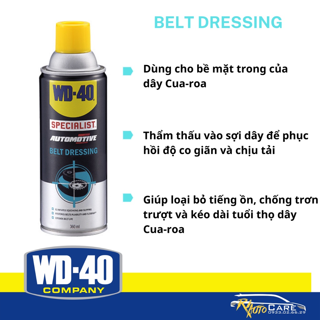 Chất Bảo dưỡng dây Cua-roa WD-40 Belt Dressing 360ml