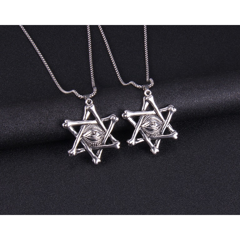 Vòng cổ nam nữ unisex dây chuyền PUN màu bạc Titan đẹp phụ kiện thời trang - Vòng cổ David