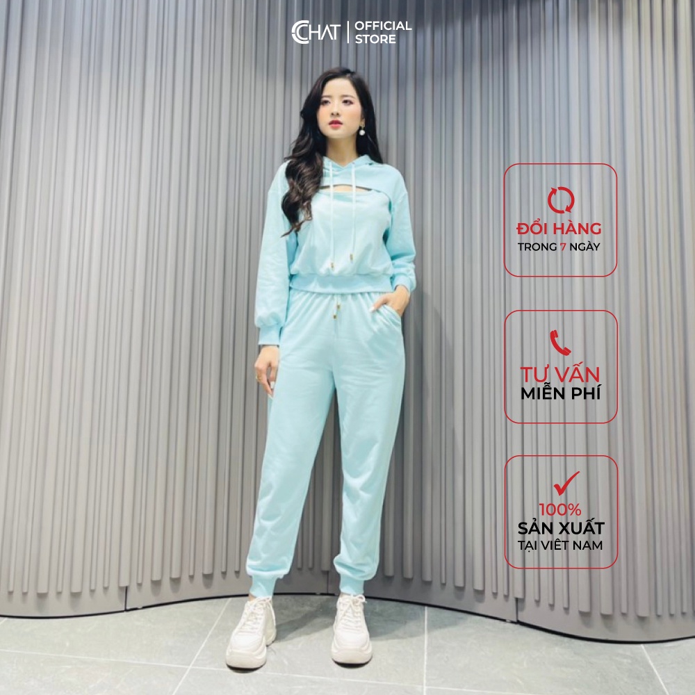 Bộ thể thao áo cutout quần bom Cchat