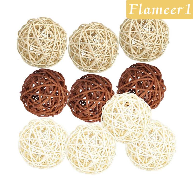 Set 10 Quả Cầu Mây Đan Dùng Để Trang Trí Bình Hoa Và Tô Cho Bữa Tiệc DIY