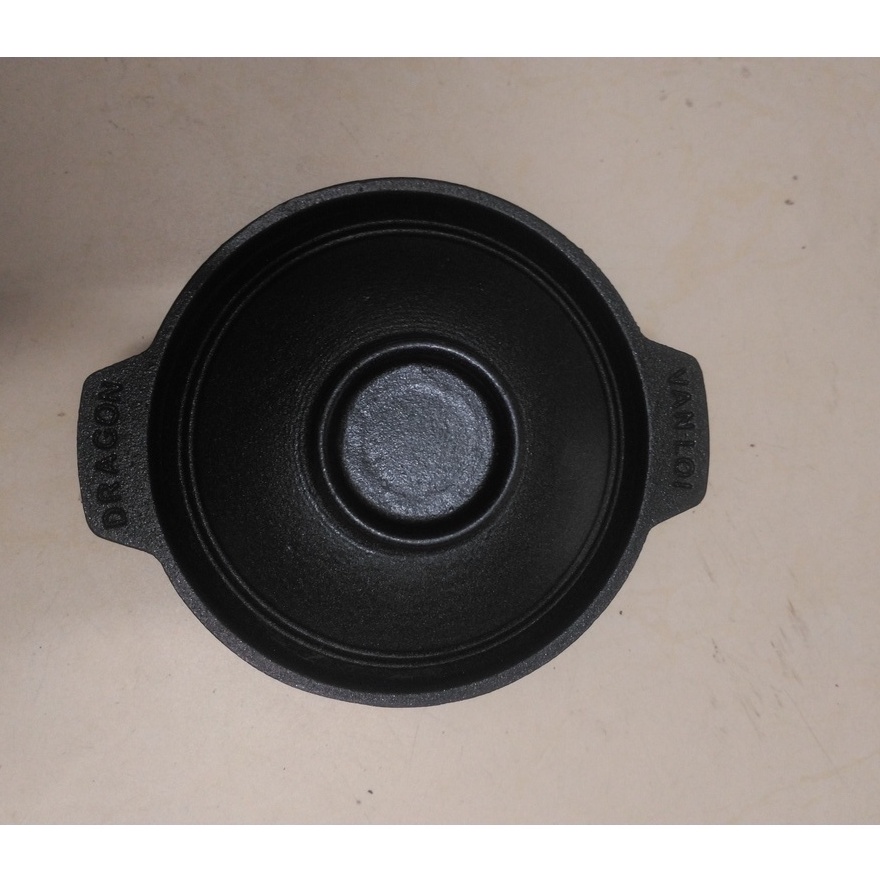 Nồi gang kho quẹt nắp gang chống dính 12cm