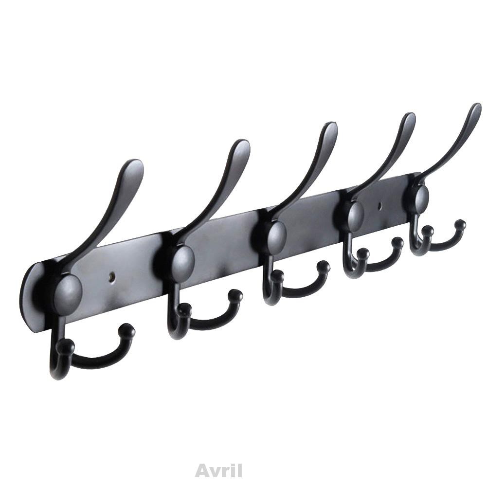Home Wall Mounted Hat Space Saving Stainless Steel Robe Towel Door Back Clothes Hanging Row Hook Coat Hanger