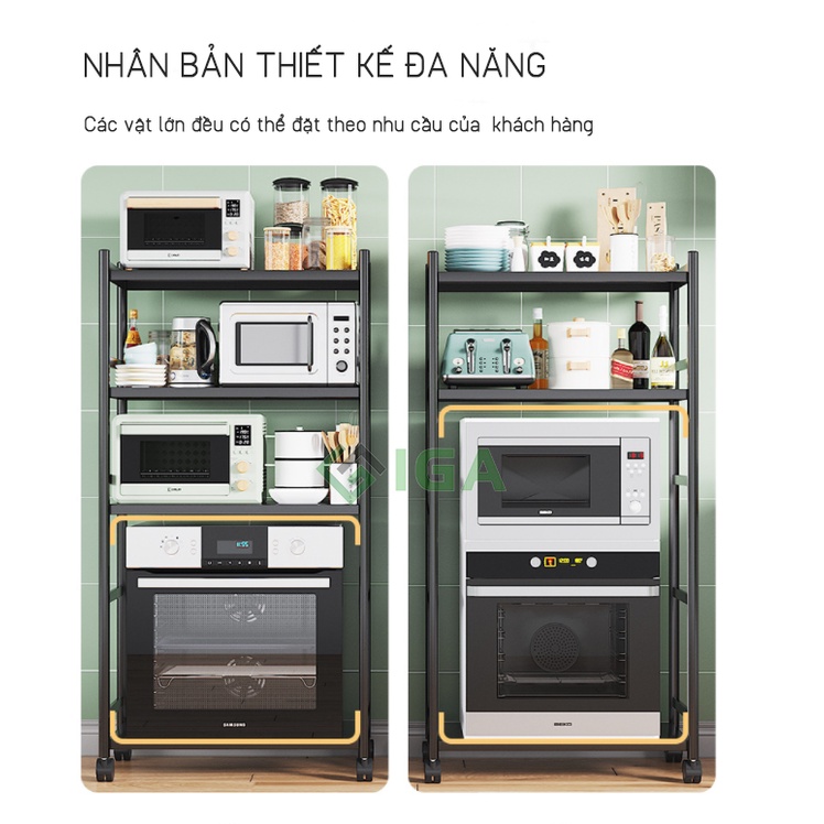 Kệ nhà bếp đa năng IGA khung inox 304 sơn đen tĩnh điện cao cấp