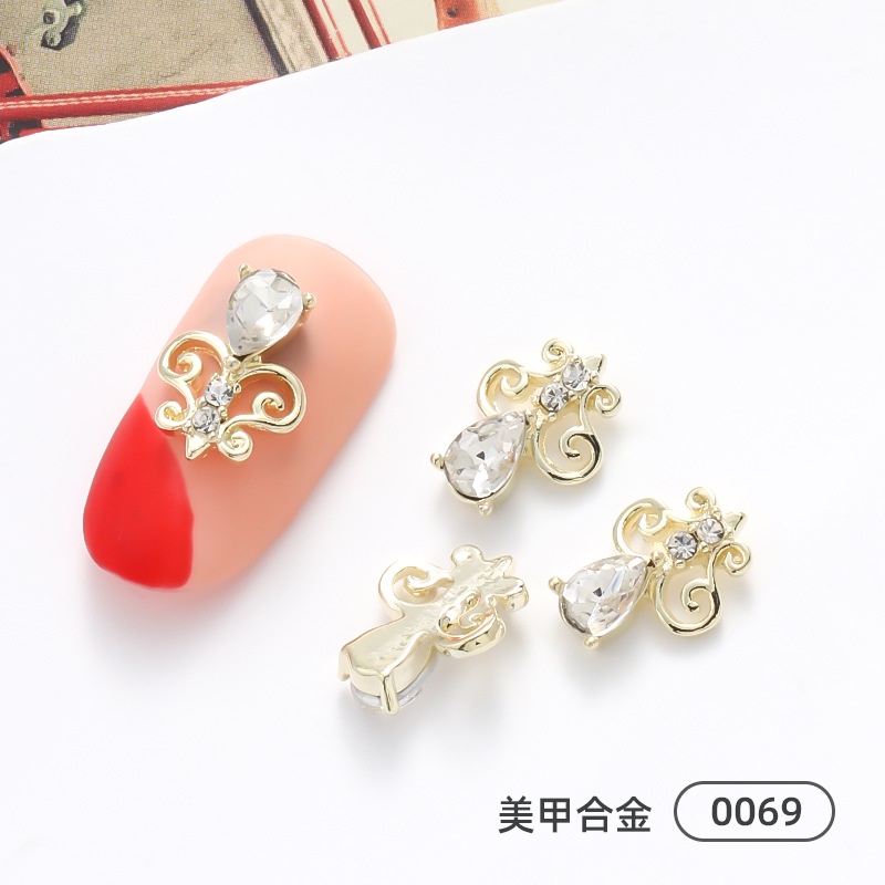 Phụ Kiện Trang Trí Móng Tay Hình Ong Bằng Hợp Kim Kim Loại Đính Đá Nhật Bản Mới