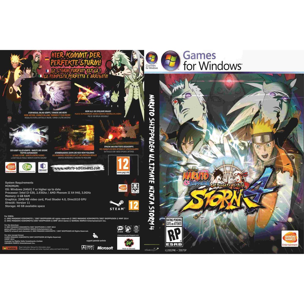 Bộ 4 Đĩa Dvd Pc Laptop Phim Naruto Shippuden Ultimate Ninja Storm