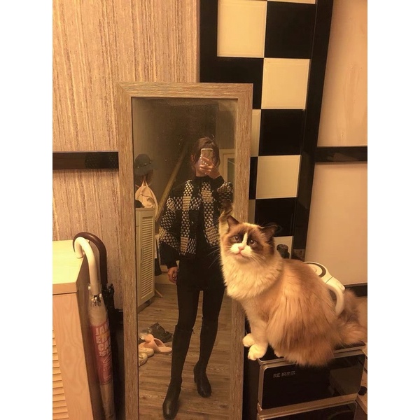 Áo khoác dạ tweed kẻ dọc phong cách Hàn quốc thu đông