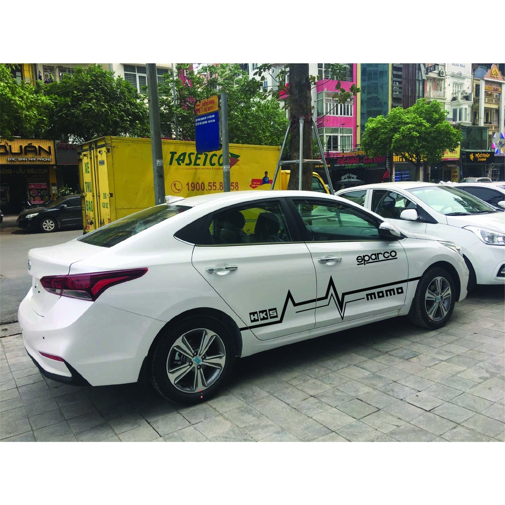 Tem xe Hyundai  Eccent phong cách thể thao - decal eccent- tem xe ô tô giá rẻ
