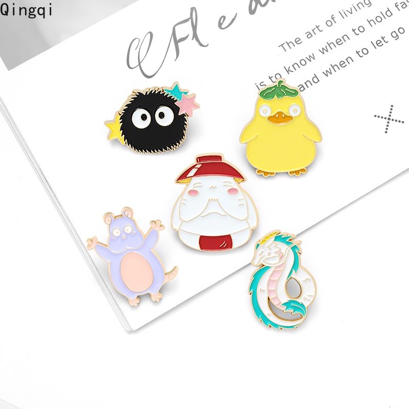 Ghim cài áo MISS ZOE tráng men họa tiết hoạt hình Spirited Away nhiều kiểu tùy chọn