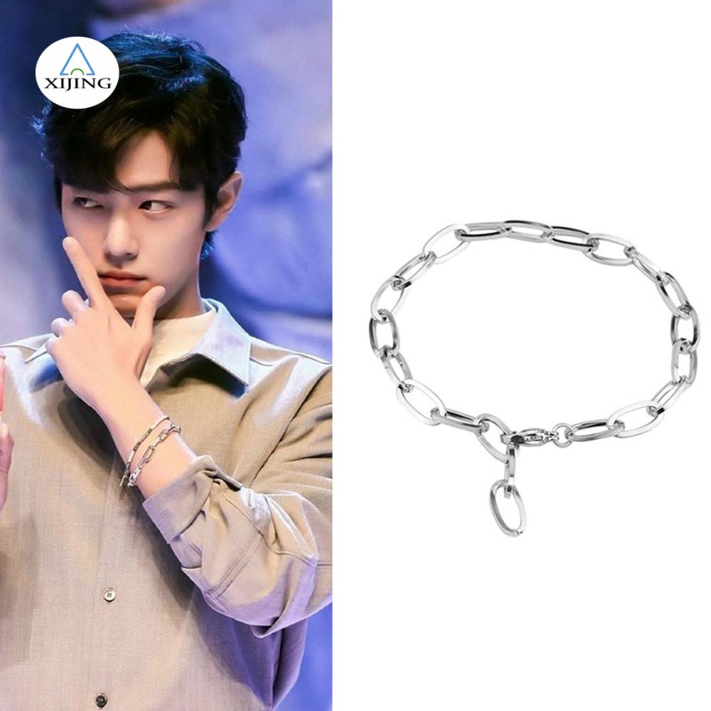 XIJING Vòng đeo tay phong cách thời trang cho nam bằng thép không gỉ chất lượng cao