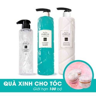 Combo dầu gội PARCO Kiềm dầu hiệu quả - (dầu gội XANH + dầu xả + tinh chất)