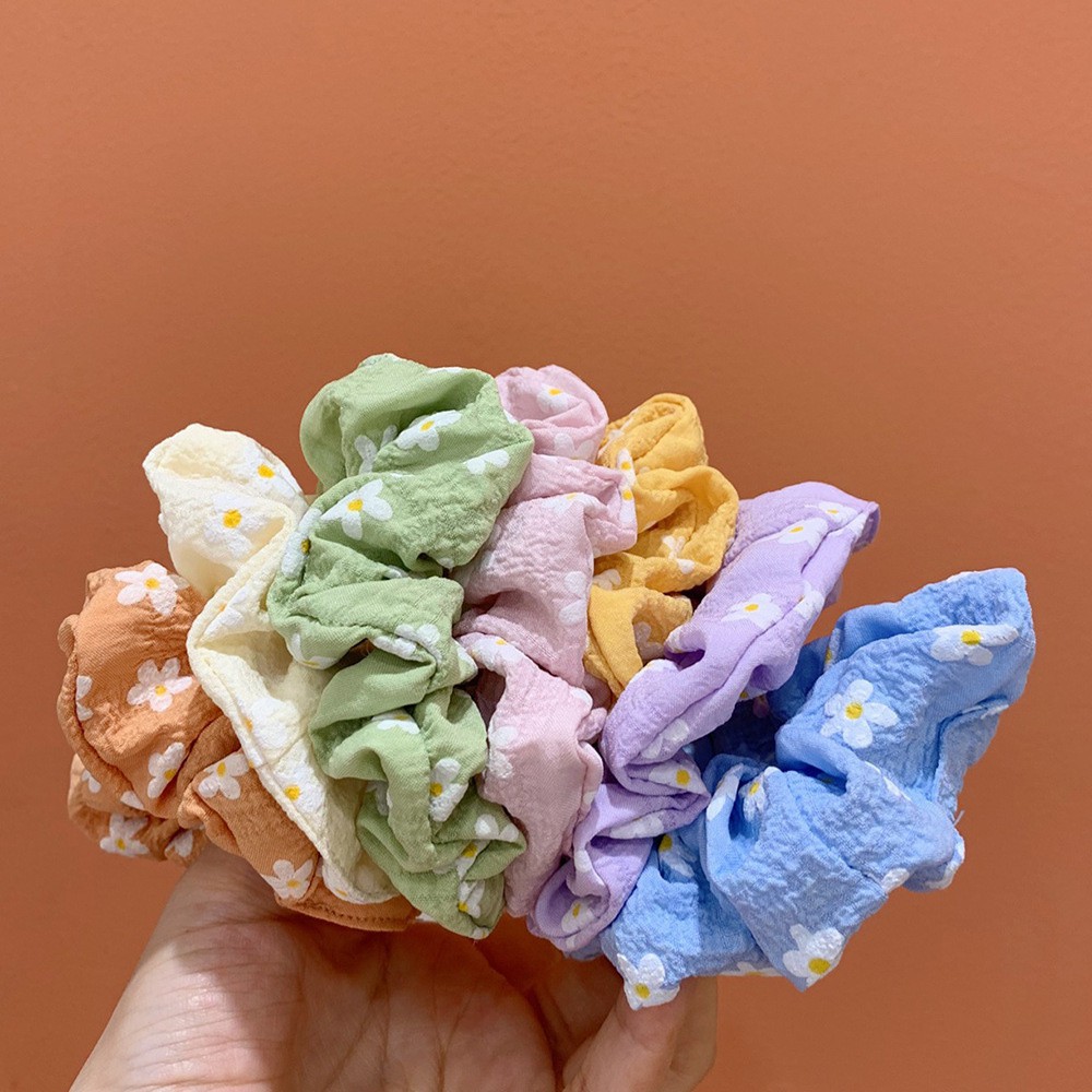 Phụ Kiện Tiệm nhà Bee] Dây Buộc Tóc Scrunchies hoa nhí Nữ Tính Thời Trang Phong Cách Hàn Quốc