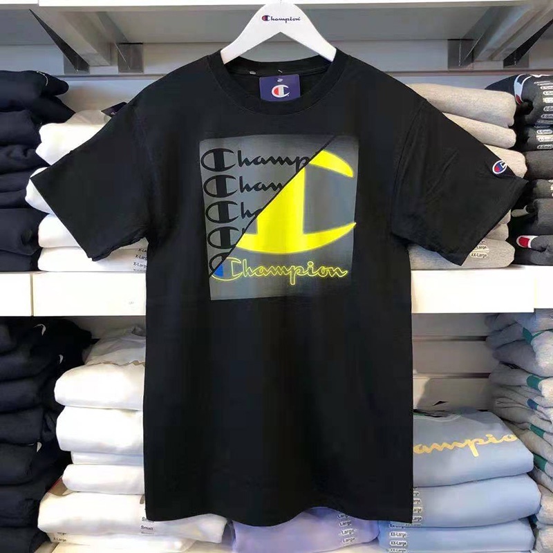 Áo Thun Cotton Tay Ngắn In Chữ Champion Unisex