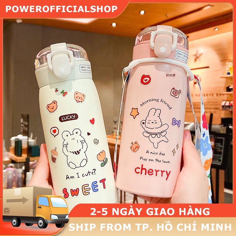 Cốc dễ thương Phích nước bằng thép không gỉ thực phẩm cấp chai nước 500ml