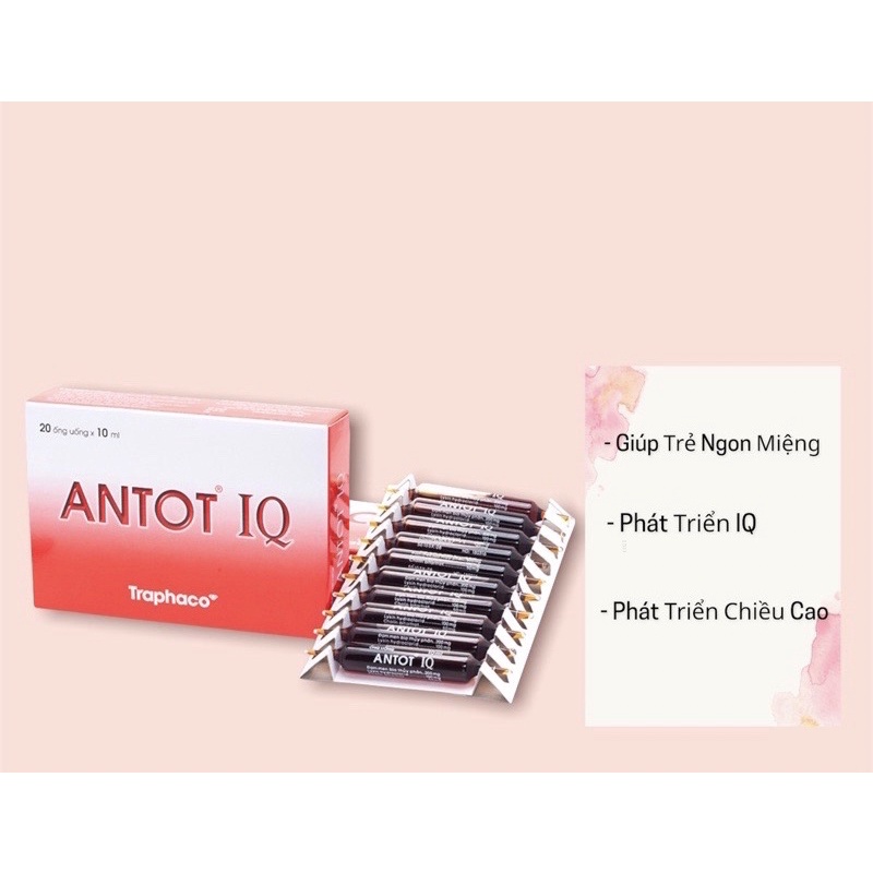 Antot IQ mã mới ống nhựa- Bồi bổ, bảo vệ và phục hồi sức khỏe, hỗ trợ phát triển chiều cao và trí tuệ Hộp 20 ống