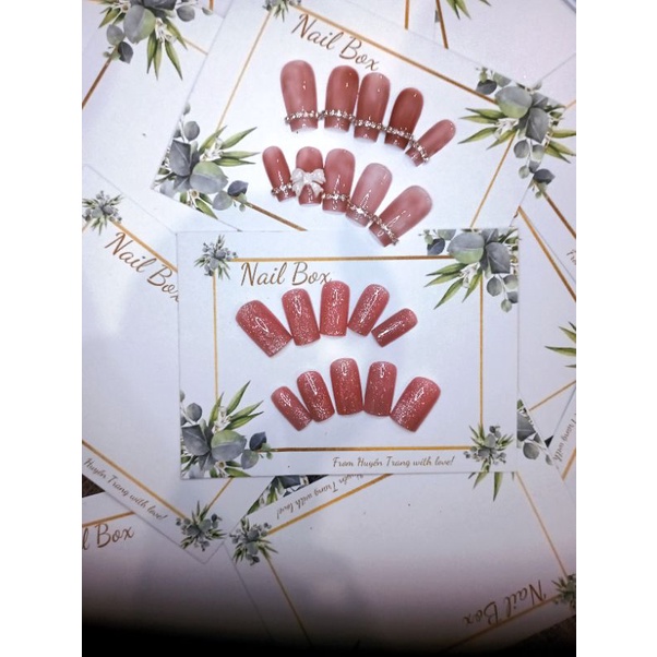 Móng giả thiết kế Huyền Trang Nail hộp 10 móng kèm keo dũa