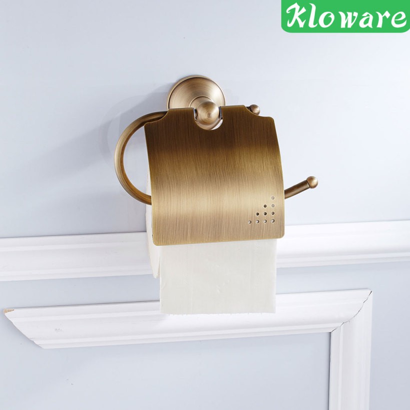 1 Giá Đỡ Cuộn Giấy Vệ Sinh Gắn Tường Bằng Đồng Thau Phong Cách Cổ Điển