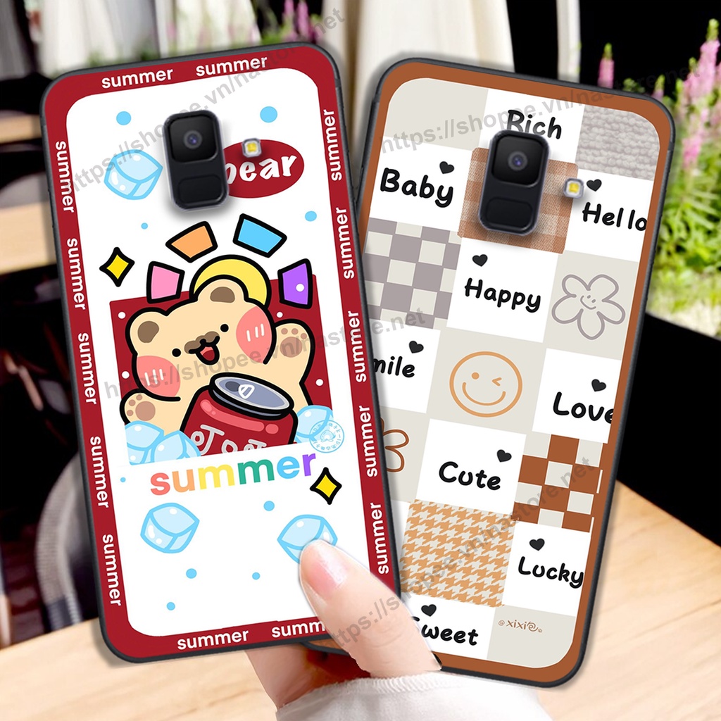 Ốp lưng Samsung A8 2018 / A8 Plus / A8+ trái tim mặt cười, gấu cute thể thao cá tính