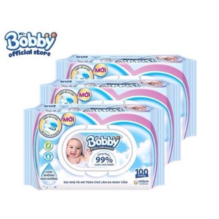 Khăn ướt Bobby (100 tờ) có mùi và không mùi