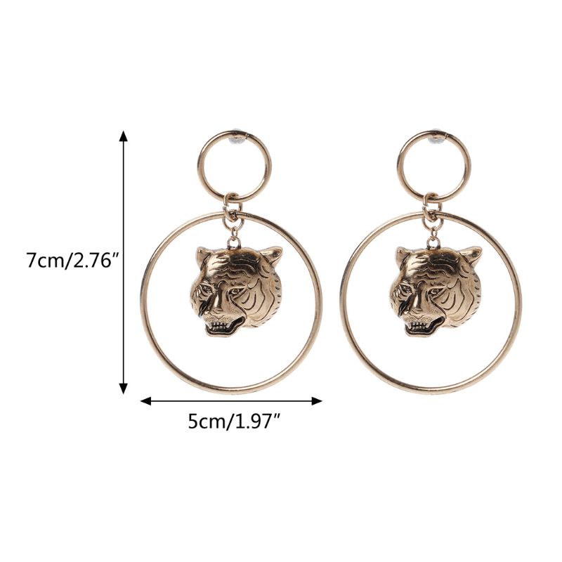 Bông Tai Hình Đầu Hổ Thiết Kế Đơn Giản Thời Trang Dự Tiệc Cho Nữ