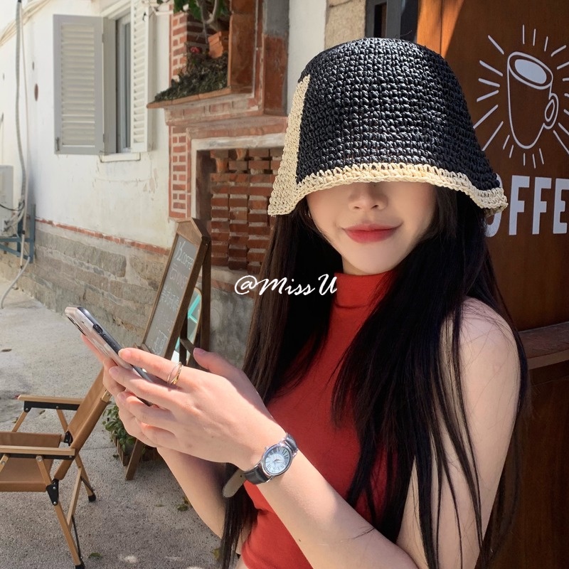Nón Tai Bèo Đan Cói Chống Nắng Thời Trang Đi Biển Mùa Hè Cho Nữ
