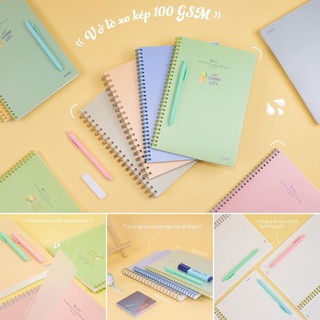 SỔ LÒ XO KLONG BÌA NHỰA 120 trang 100 GSM hàng chính hãng