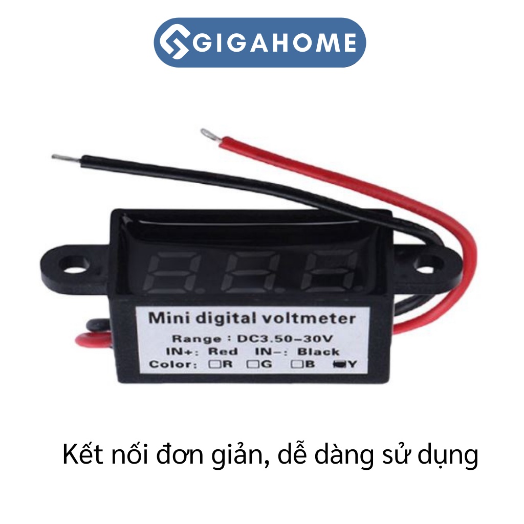 Máy Đo Vôn Kế Điện Tử Hai Dây GIGAHOME 3.5-30V Màn Hình Led Kỹ Thuật Số 6361