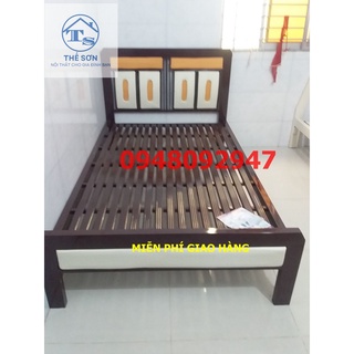 Giường sắt hộp vuông giả gỗ cao cấp 1-2-3 người nằm _freeship