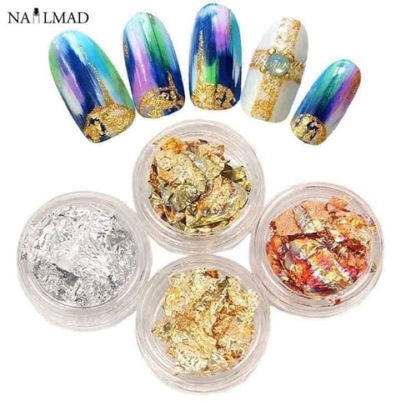 Sét Giấy Nhún Nail, Giấy Nhún Vàng Bạc [Thanh Vy Nail]