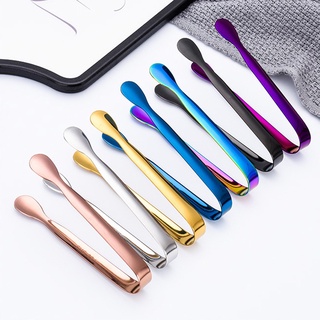 Kẹp gắp đá/thức ăn mini bằng thép không gỉ nhiều màu tùy chọn