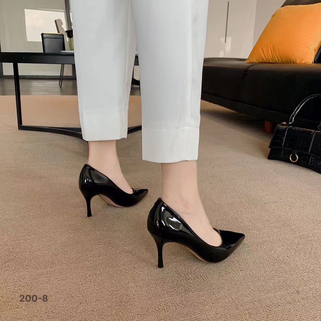 Giày thời trang nữ QC JIAMANNI ❤️FREESHIP❤️ Giày công sở cao gót hot trend mũi nhọn, gót nhọn cao 7cm 200-8