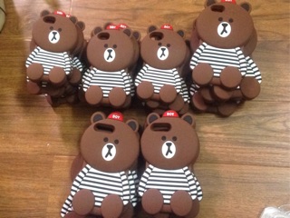 Ốp lưng silicone dày Gấu Brown siêu cute 
