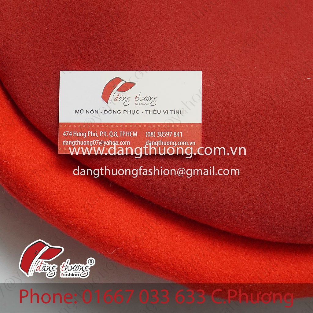 Mũ nồi beret Nỉ Dạ dày dặn màu đỏ đậm ( không phải loại len mỏng) HÌNH THẬT