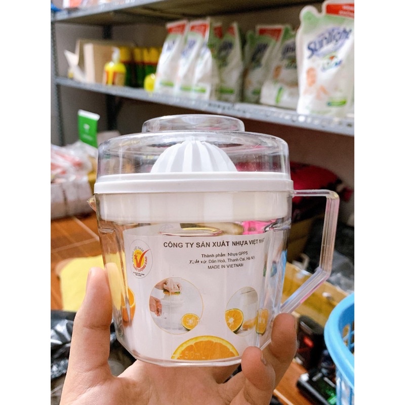 Dụng Cọ Vắt Cam Nhựa Trong Suốt Việt Nhật, Có Tay Cầm