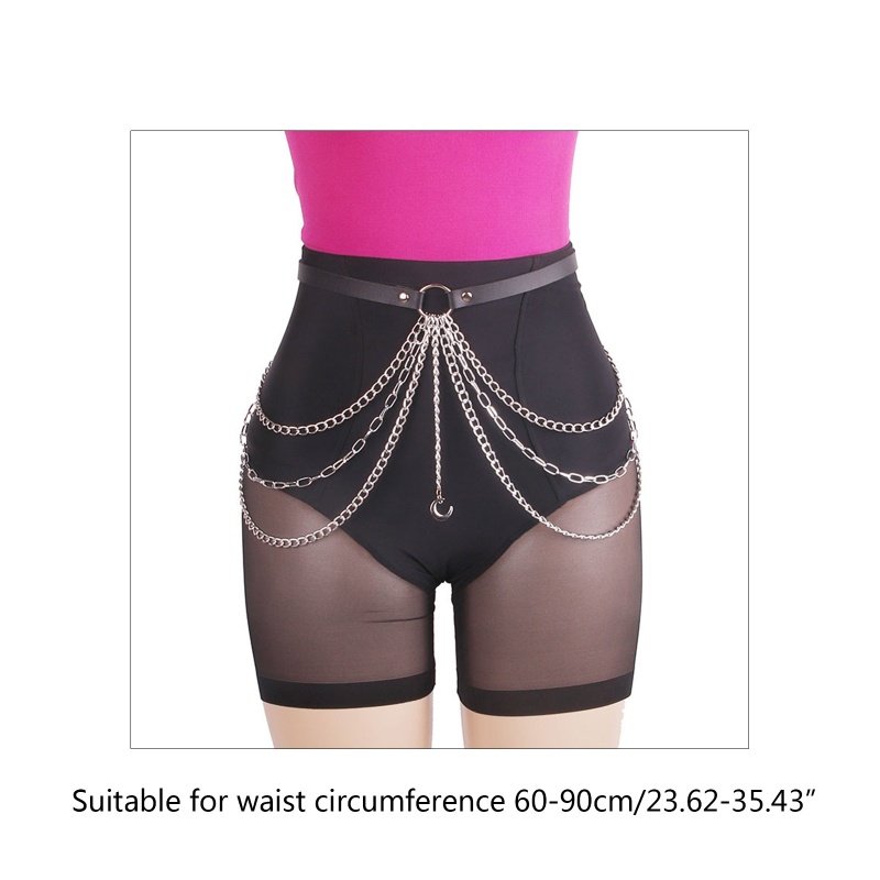 Dây Xích Đeo Hông Nhiều Lớp Phong Cách Gothic Có Thể Điều Chỉnh Cho Nữ