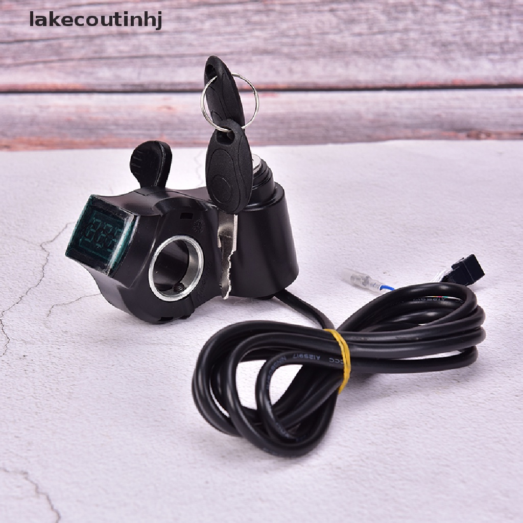 {lakecoutinhj} Tay cầm điều khiển xe đạp có công tắc nguồn màn hình LCD