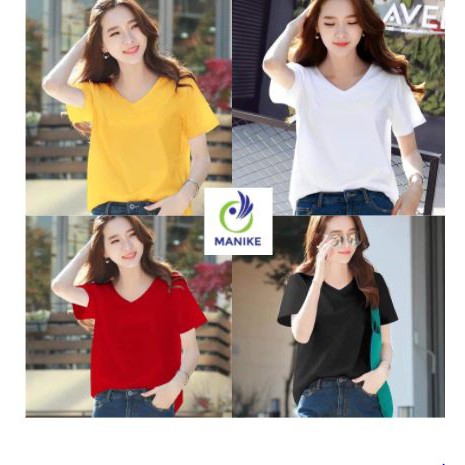 Aó Thun Giấy Manike Cổ Tim ,Áo Phông nữ Cộc Tay Basic Phom Rộng Nhiều Màu