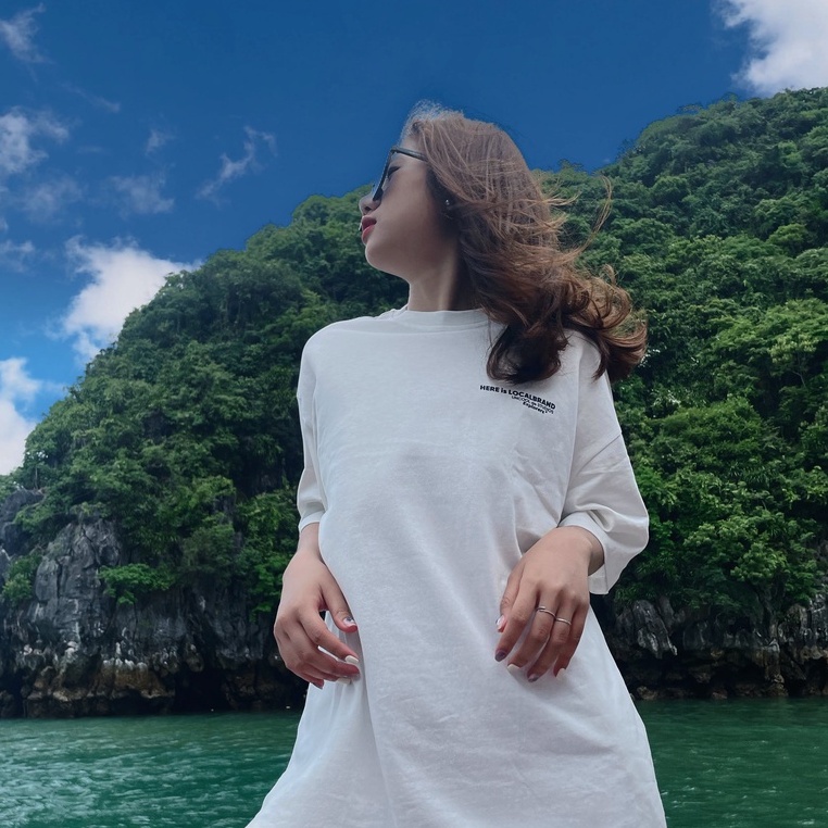 Áo thun tay lỡ form rộng chất liệu cotton khô siêu mát in chữ trap