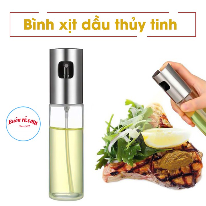 Bình xịt dầu ăn, giấm ăn cầm tay tiện dụng - Bình thủy tinh mini với vòi xịt phun xương 00891