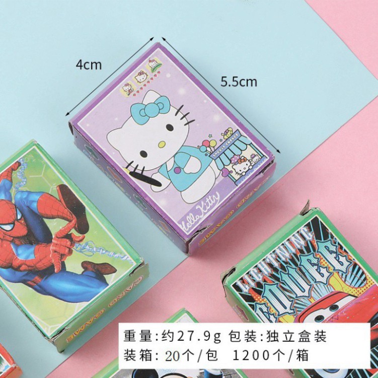 Bộ bài Poker in hình hoạt hình mini tỉ lệ 1:12 độc đáo dành cho nhà búp bê 55 lá hình khác nhau