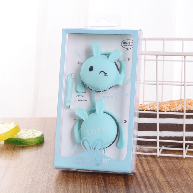 Tai nghe thỏ dễ thương full hộp loại đẹp cực xinh ROSE196 (B10)