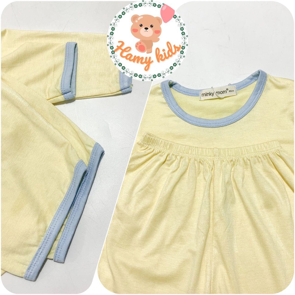 Đồ Bộ Lửng Minky Mom Chính Hãng Bé Trai Bé Gái Vải Thun Lạnh Thoáng Mát Dễ Thương Cho Bé Từ 0-5 Tuổi Dưới 20kg- Hamykids