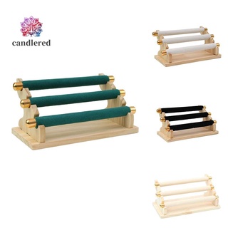 Giá đỡ trưng bày nhẫn 3 tầng hình chữ t bằng gỗ