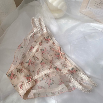 Quần Lót Cotton Lưng Thấp Phối Lưới Họa Tiết Hoa Quyến Rũ Phong Cách Nhật Bản Thời Trang Cho Nữ 2022