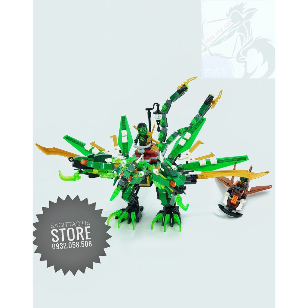 [Mã SKAMLTSM9 giảm 10% đơn 99K] LEGO ZIMO NINJAGO Phiên bản lắp ráp robot rồng ninja ( xanh lá ) - 373 mảnh