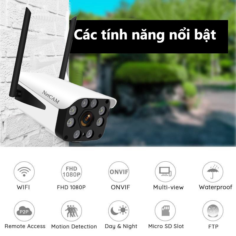 [Mã SKAMPUSHA7 giảm 8% đơn 250k]Camera Giám Sát IP Wifi Ngoài Trời NETCAM NT2.0DL 1080P - Hãng Phân Phối Chính Thức | WebRaoVat - webraovat.net.vn