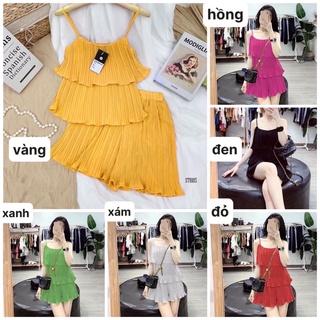 Set đồ bộ hai tầng voan dập li