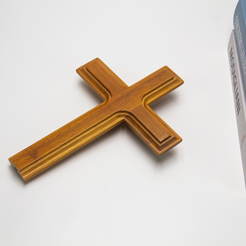 Cây Thánh giá đứng bằng gỗ hai mặt dùng trang trí nhà cửa