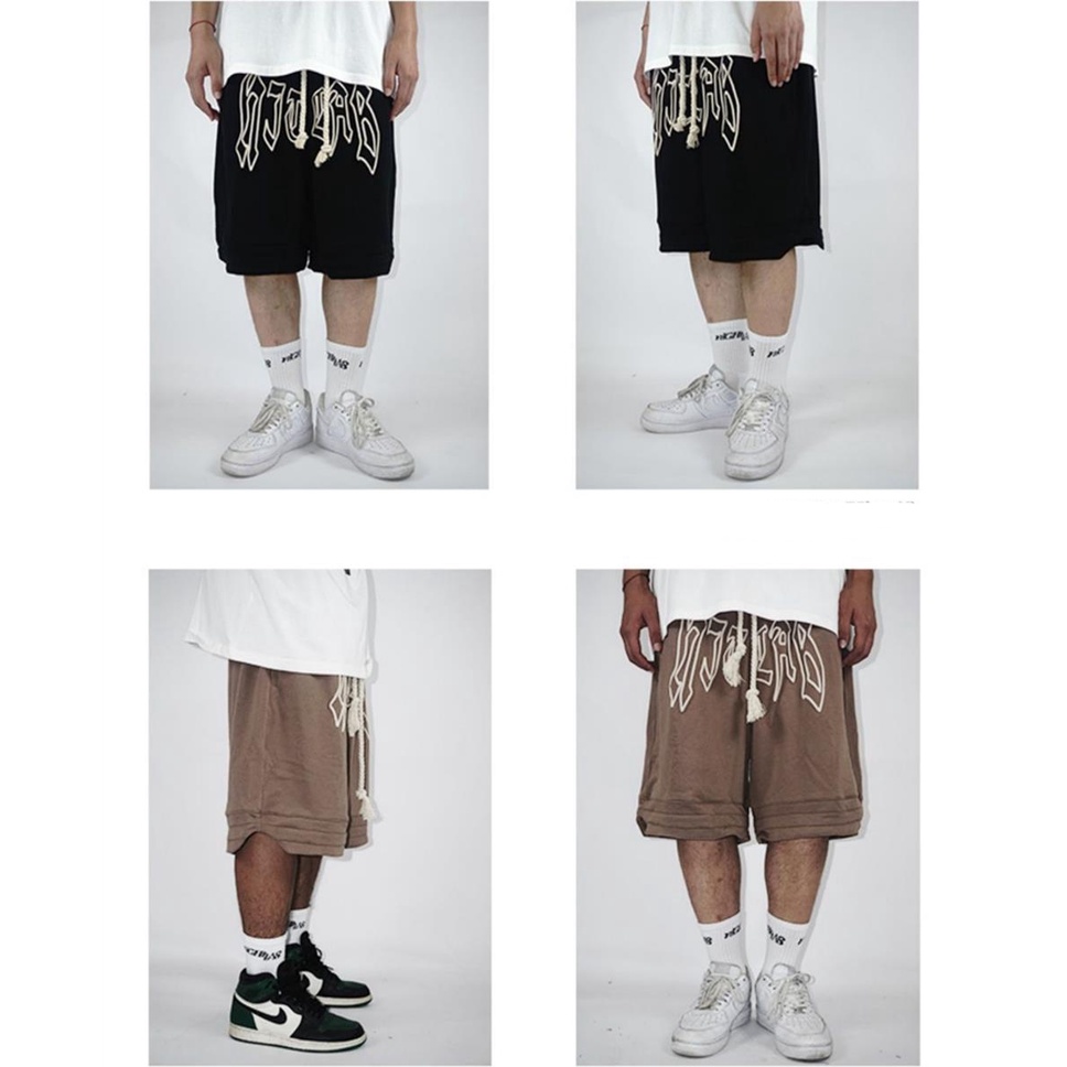 Quần Short ống rộng Thể Thao Hồng Họa Tiết Ngôi Sao Phong Cách Hip Hop Thời Trang Cho Nam Nữ quần đùi