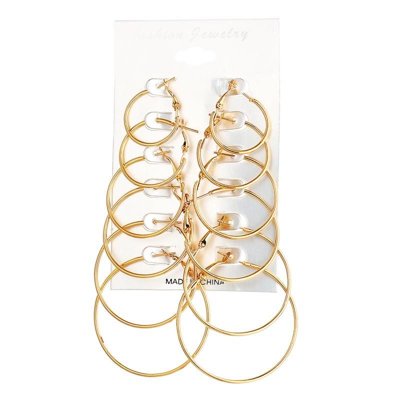 Set 6 đôi bông tai khoen tròn